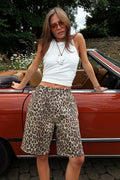Chic Casual Cotton Leopard Print Shorts image 1