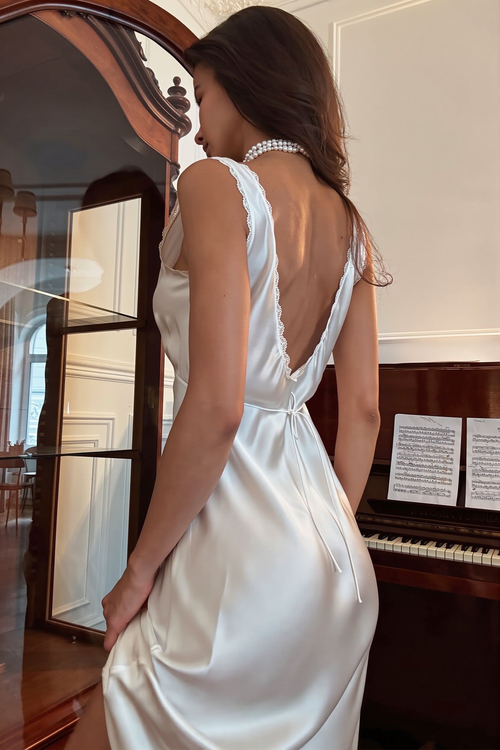 Sexy White Lace Insert Cami Bodycon Mini Dress image 3