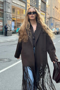 Street Style Fringe Wool Coat image 1