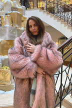 Faux Fur Plush Warm Open Front Coat image 3