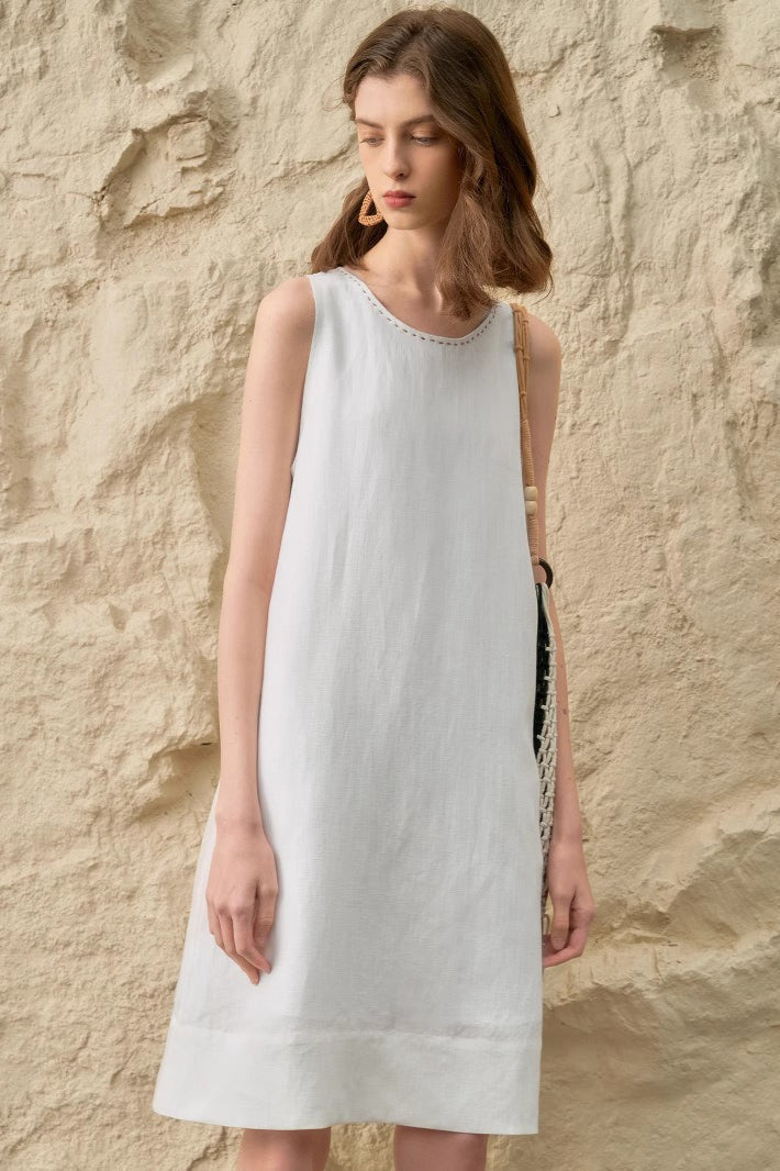 Elegant Tencel Linen Midi Dress image 2
