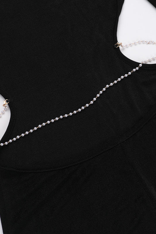 Backless Chain Long Sleeve Split Party Dress image 12