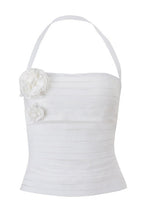 Tie Floral Slim Sexy Solid Halter Top image 4
