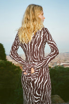 Floral Print Round Neck Bodycon Maxi Dress image 5