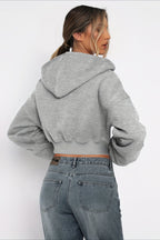 Short Zip Up Hoodie Coat image 5