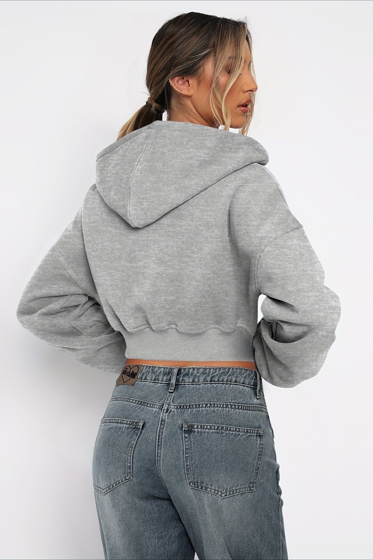 Short Zip Up Hoodie Coat image 5