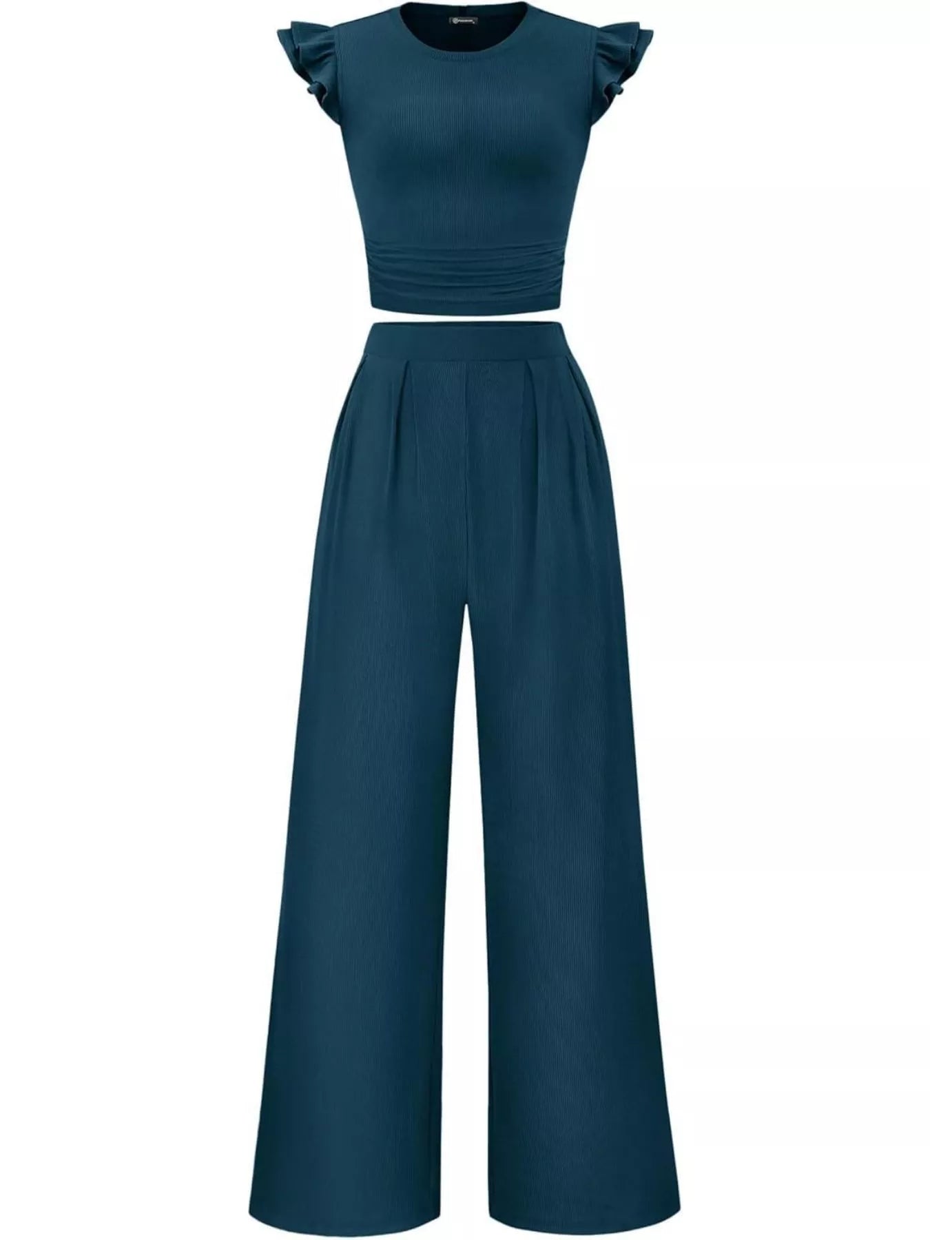 Margot Wide Leg Set detail view styled for Avrienne