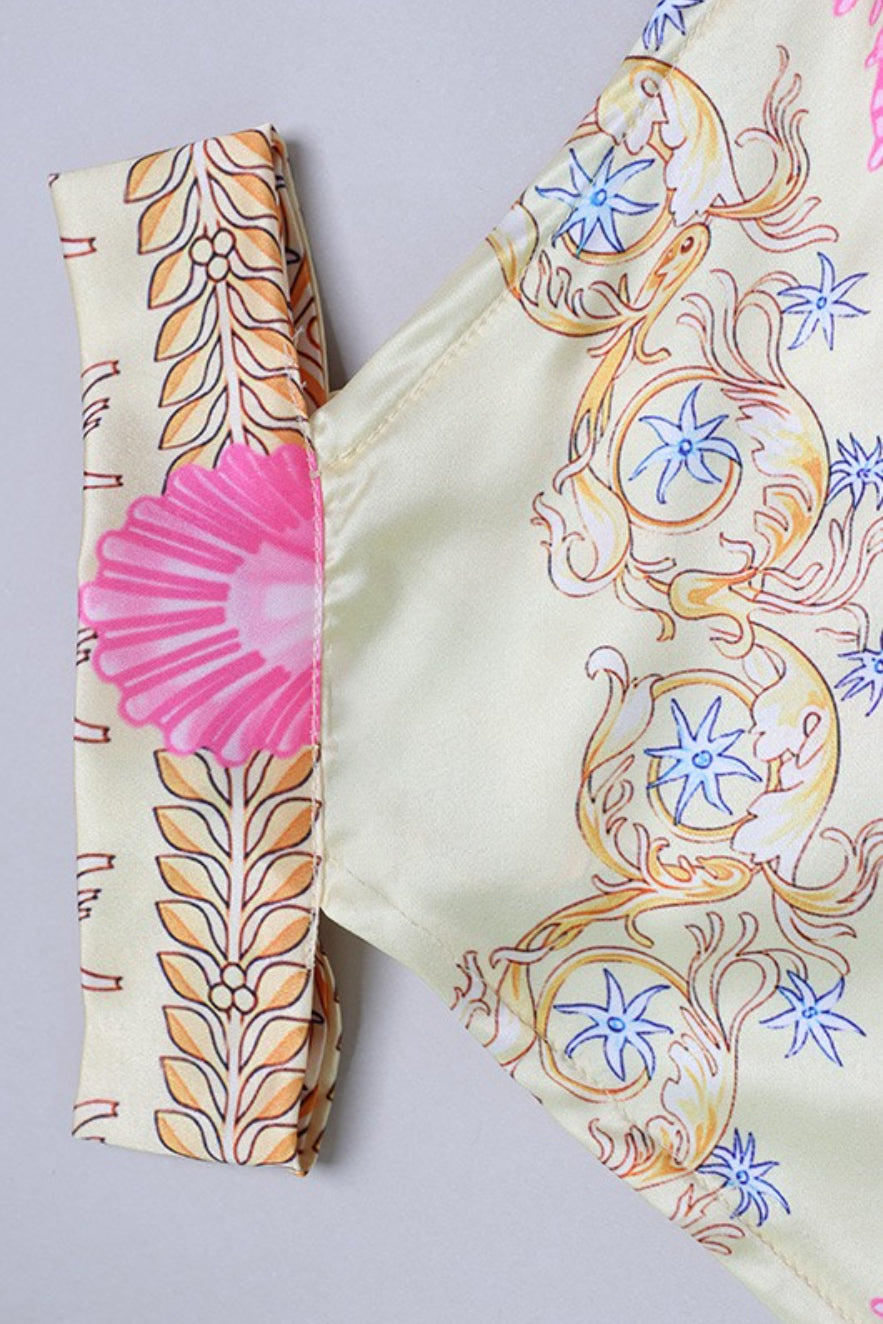 Chic Ethnic Print Halter Loose Two Piece Set image 8