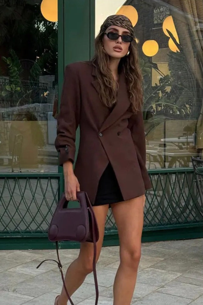High-Waisted Button Blazer image 6