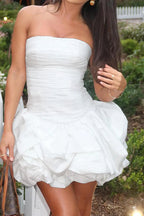 Spring Elegant Ruched Corset Dress with Layered Skirt Party Dress image 4