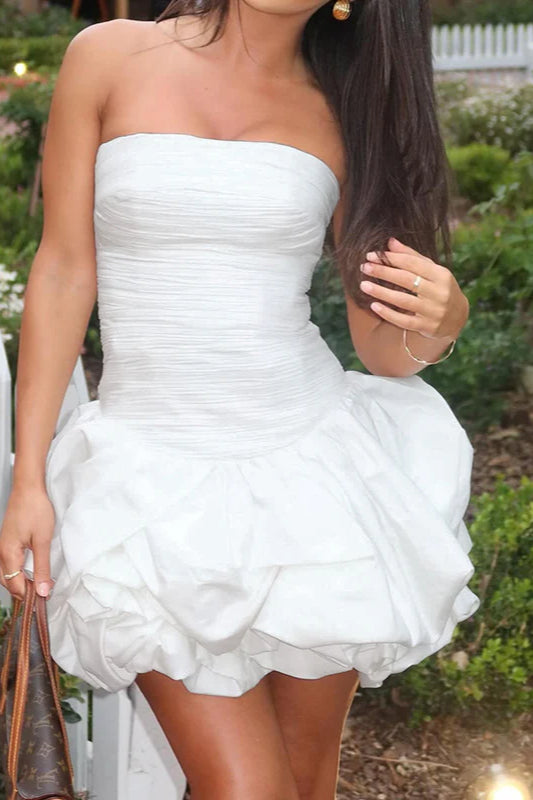 Spring Elegant Ruched Corset Dress with Layered Skirt Party Dress image 4