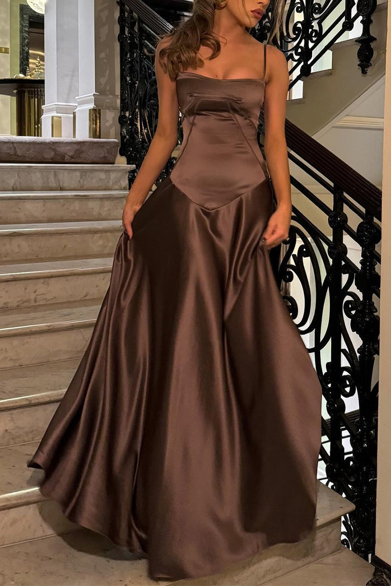 Sexy Cami Slim Fit Back Tie Long Prom Dress image 10