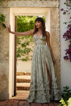 Elegant Unique Spaghetti Strap Cinched Waist Beach Maxi Vacation Dress image 6