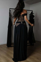 Sexy Lace Patchwork Cutout Sheer Slit Maxi Dress image 5