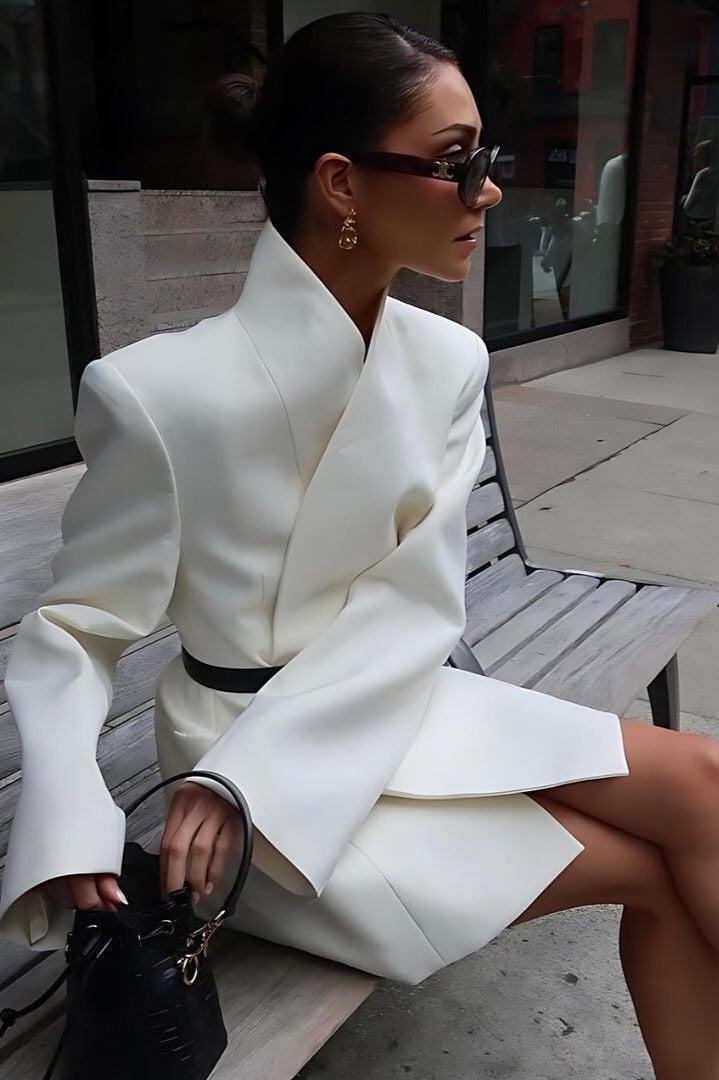 Long Sleeve Stand Collar Blazer image 4
