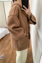 Scarf Collar Tassel Solid Wool Embroidered Coat image 6