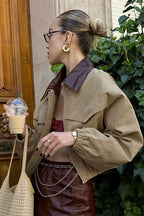 Contrast Color Loose Fit Jacket image 1