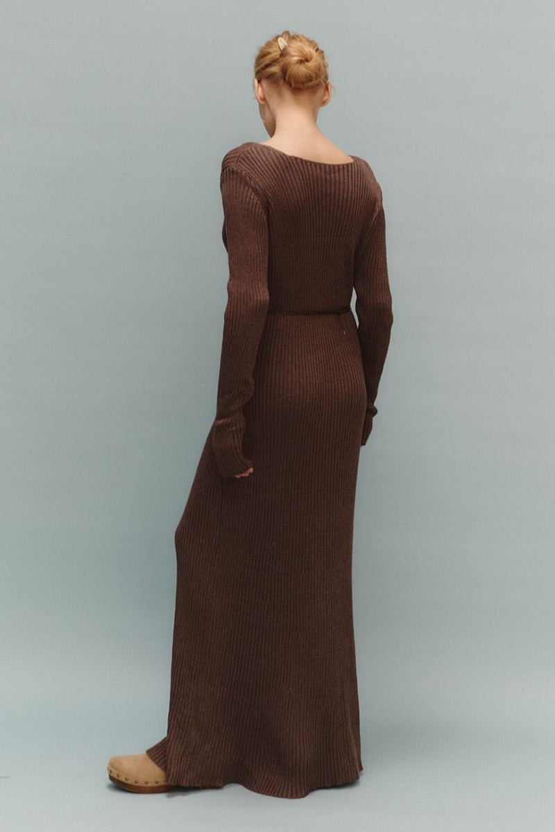 V-Neck Long Sleeve Knit Sweater Dress image 10