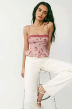 Pure Desire Floral Print Ruffled Cami Top image 4