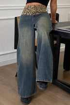 Vintage Leopard Patch Wide Leg Jean image 2