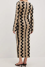 Striped Contrast Slim Knit Sweater Dress image 8