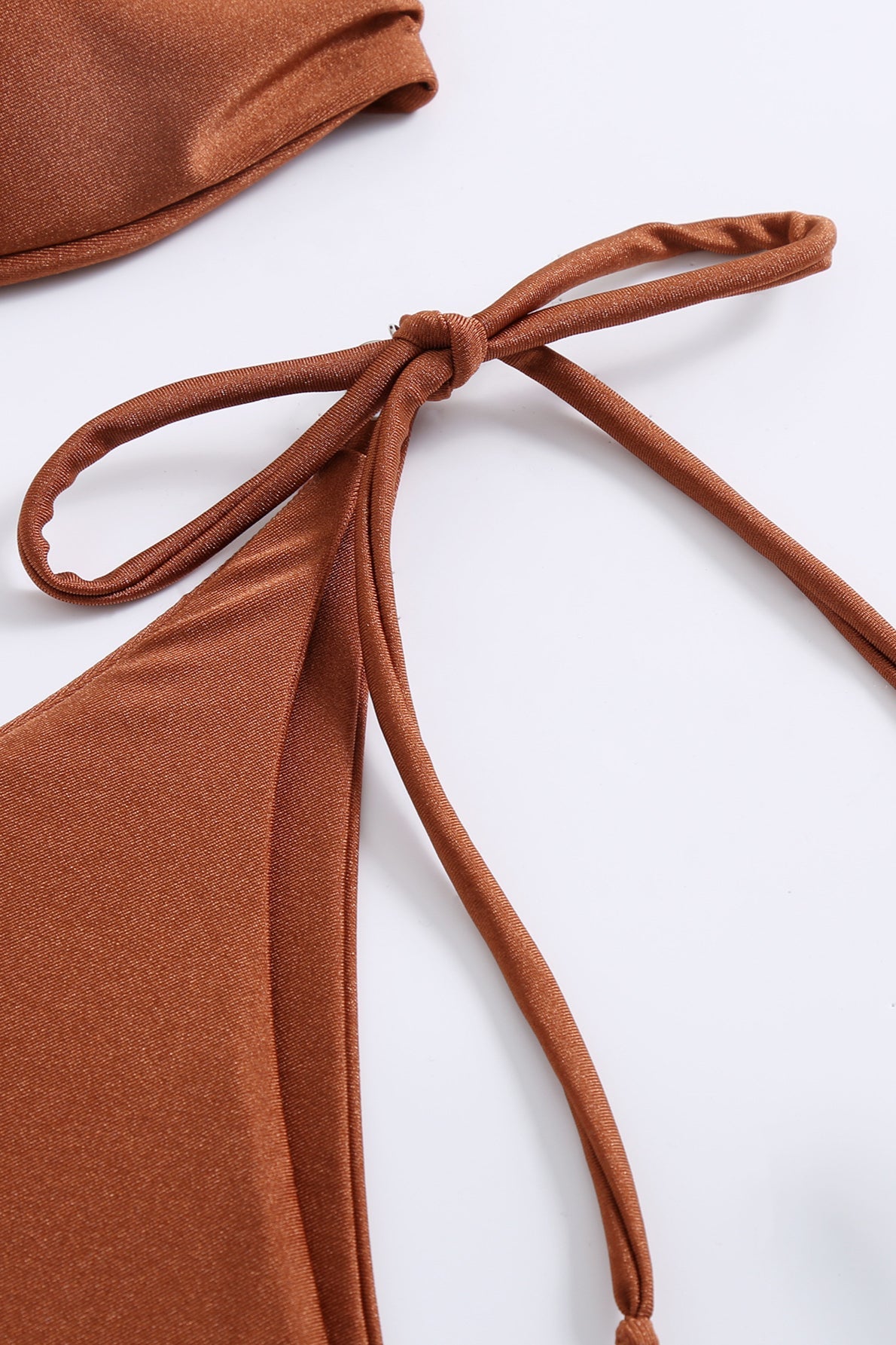 Solid Bandeau Bikini Set image 5
