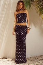 Printed Ruched Tube Top Two Pieces Set image 1