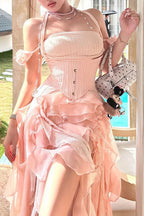 Flowy Halter Tassel Irregular Hem Mini Dress image 10