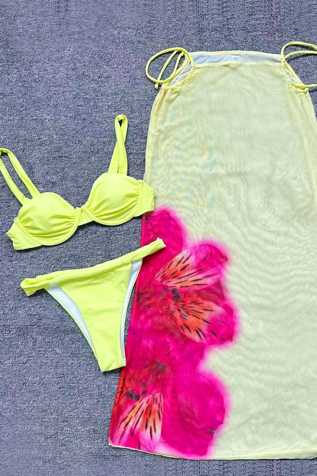 Floral Print Mesh Maxi Three Piece Swim Sets image 5