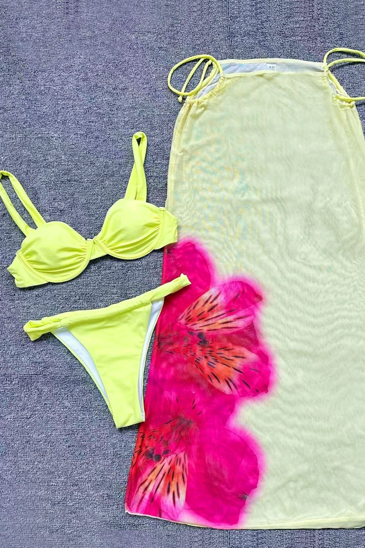 Floral Print Mesh Maxi Three Piece Swim Sets image 5