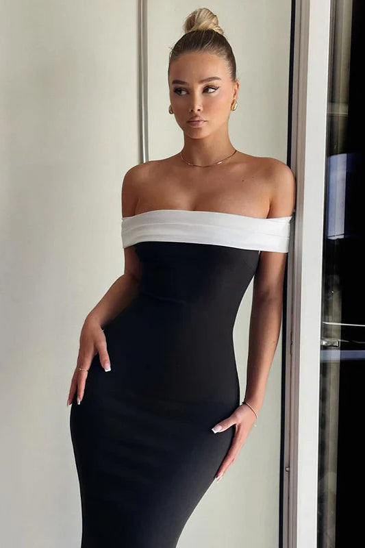 Off-shoulder Bodycon Long Party Dress image 1