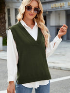 Bianca Sweater Vest detail view styled for Avrienne