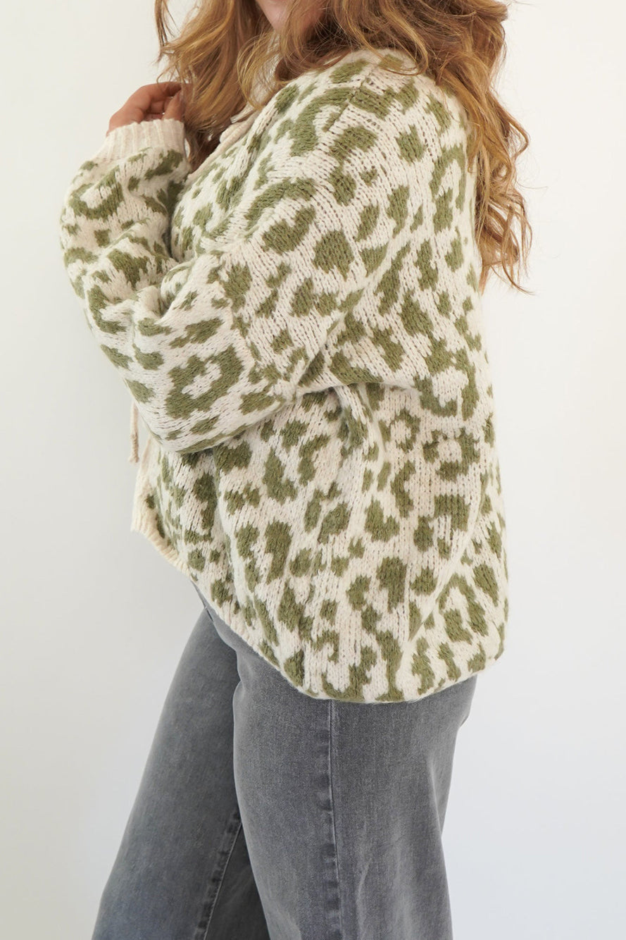 Leopard Print Tie-Front Knit Cardigan image 4