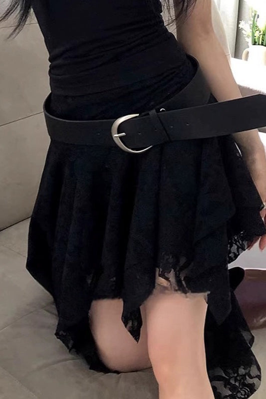 Rose Crochet Unique Asymmetrical Lace Mini Skirt image 7