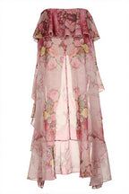 Chic Floral Print Double Ruffle Asymmetric Skirt image 6