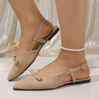 Adele Slingback Sandals detail view styled for Avrienne