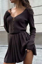 Sexy Knit Crop Top Two Piece Skirt Set image 11