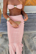 Sexy Polka Dot Mesh Skirt Three Piece Swim Set image 2