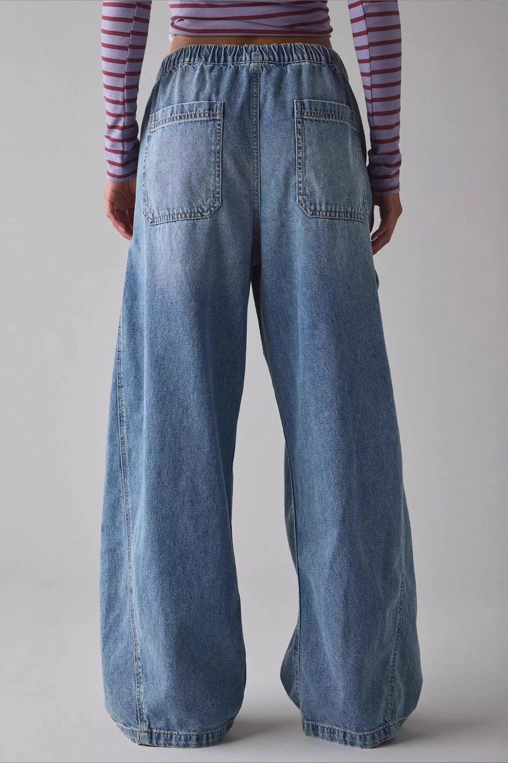 Street Tie Casual Loose Pocket Jeans image 3