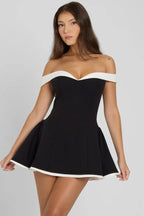 Contrast Bustier Ruffle Cocktail Dress image 2
