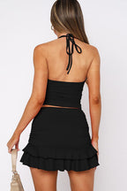 Sexy V Neck Cutout Halter Cami Bodycon Skirt Set image 9