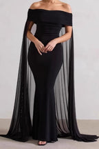 Strapless Cape Long Formal Dress image 5