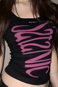 Backless Tie Printed Slim T-shirt image 1