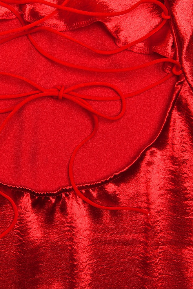 Sexy Cami Backless Satin Mini Dress image 10