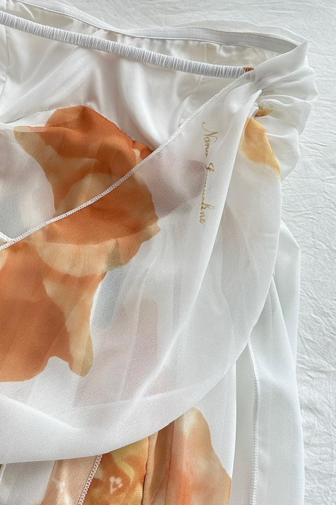 Floral Backless Halter Maxi Dress image 6