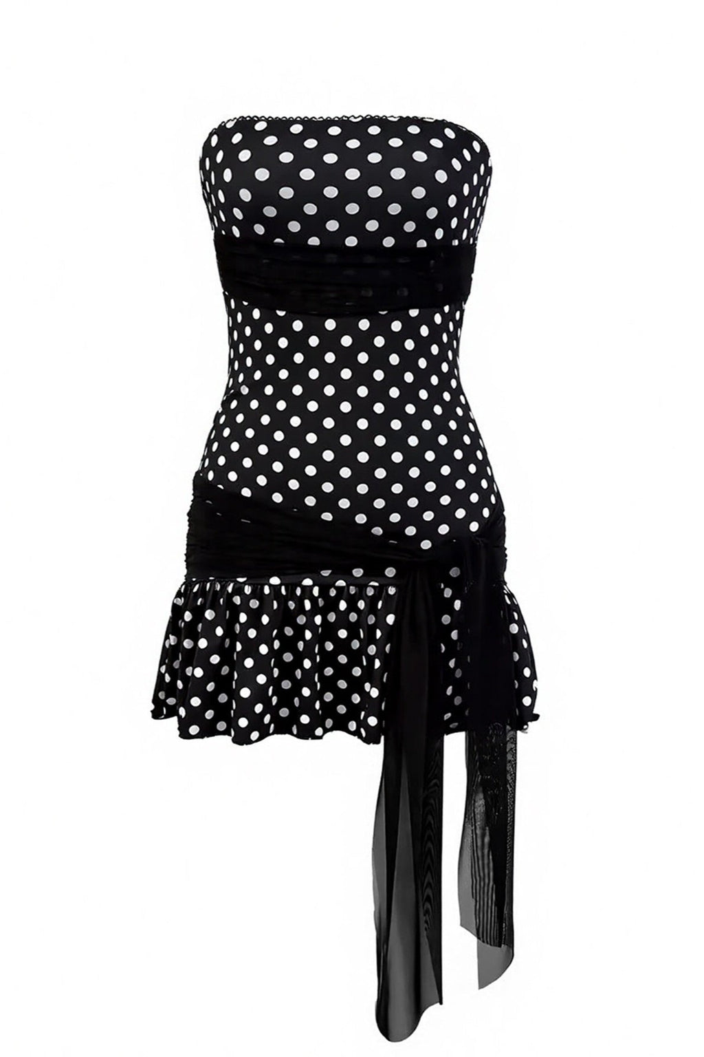 Strapless Tie Polka Dot Mini Dress image 5