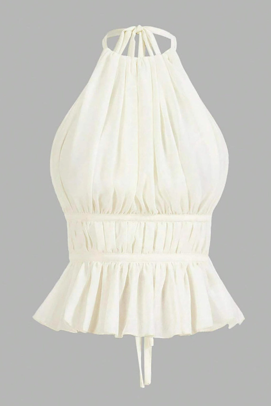 Elegant Backless Chiffon Tie Halter Top image 3