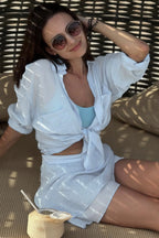 Casual Beach Shirt Cover Skirt Set image 12