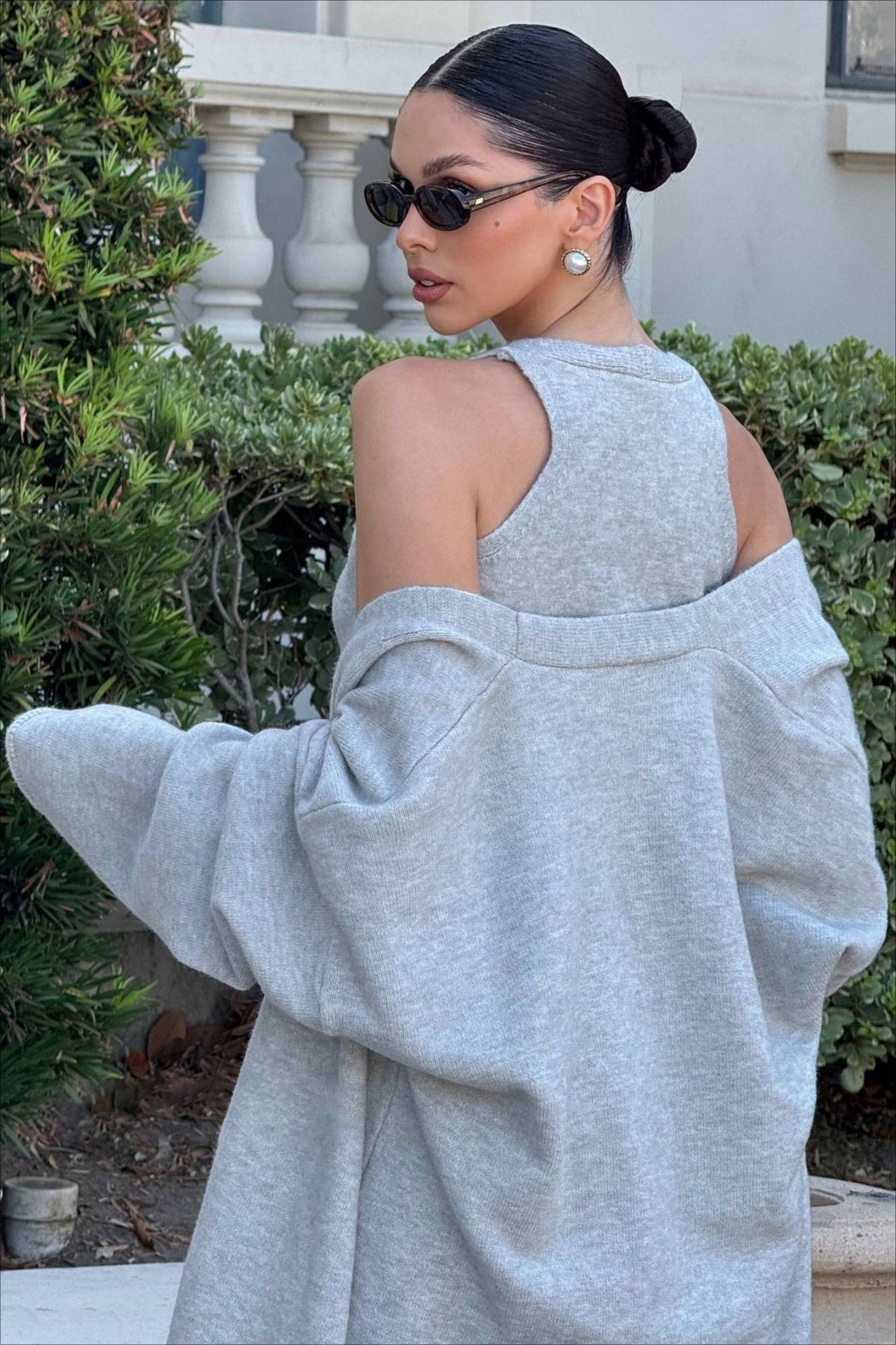 Vintage Gray Knit Jacket Vest & Maxi Skirt Three Piece Set image 3