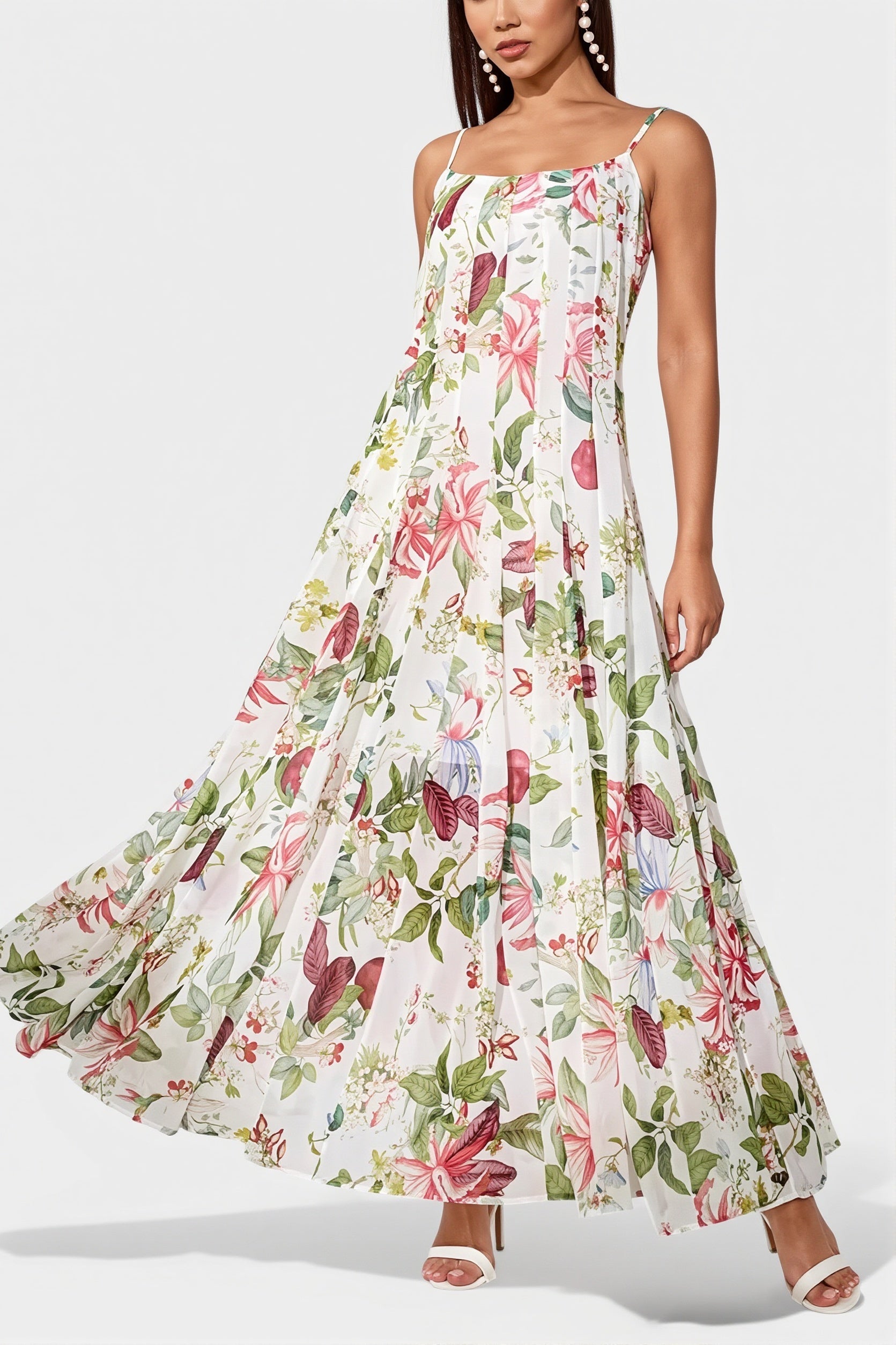 Fresh Print Cami Swing Long Boho Dress image 1